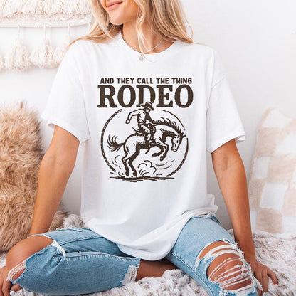 And They Call The Thing Rodeo PNG, Western Cowboy Riding Horse - 300 DPI