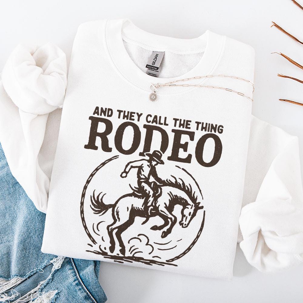 And They Call The Thing Rodeo PNG, Western Cowboy Riding Horse - 300 DPI