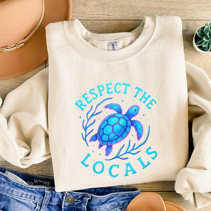 Respect the Locals Png, Sea Turtle Shirt Png - 300 DPI Design for T-Shirt