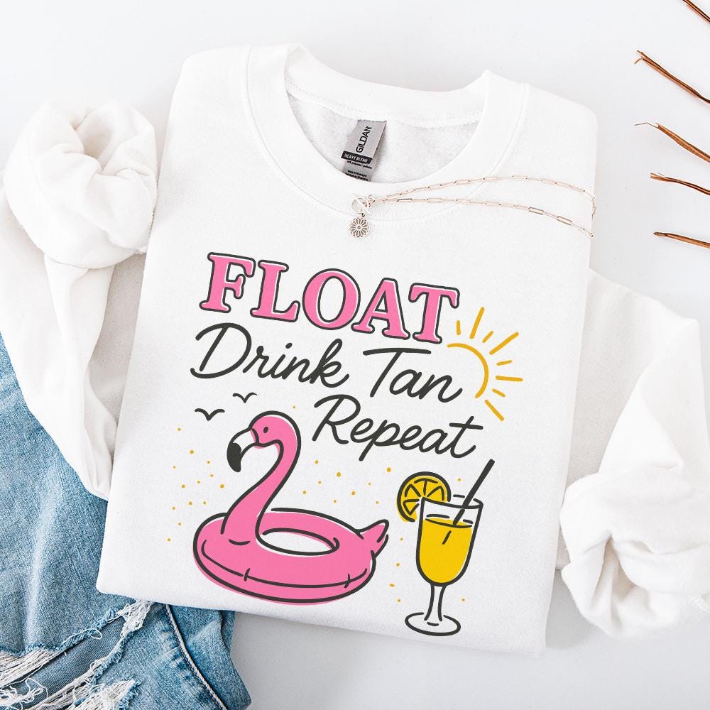 Float Drink Tan Repeat Png, Summer Vibes - 300 DPI Design for T-Shirt