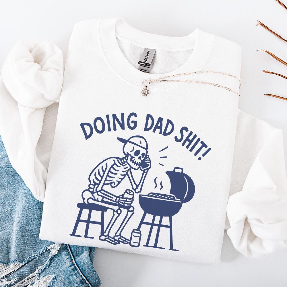 Doing Dad Shit PNG, Funny Skeleton Toilet Design - 300 DPI Design for