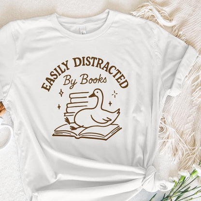 Easily Distracted By Books PNG, Silly Goose Bookish Design - 300 DPI