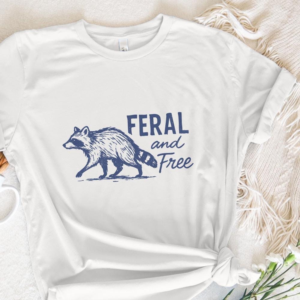 Feral and Free Raccoon PNG, Vintage Wild Animal Sublimation - 300 DPI