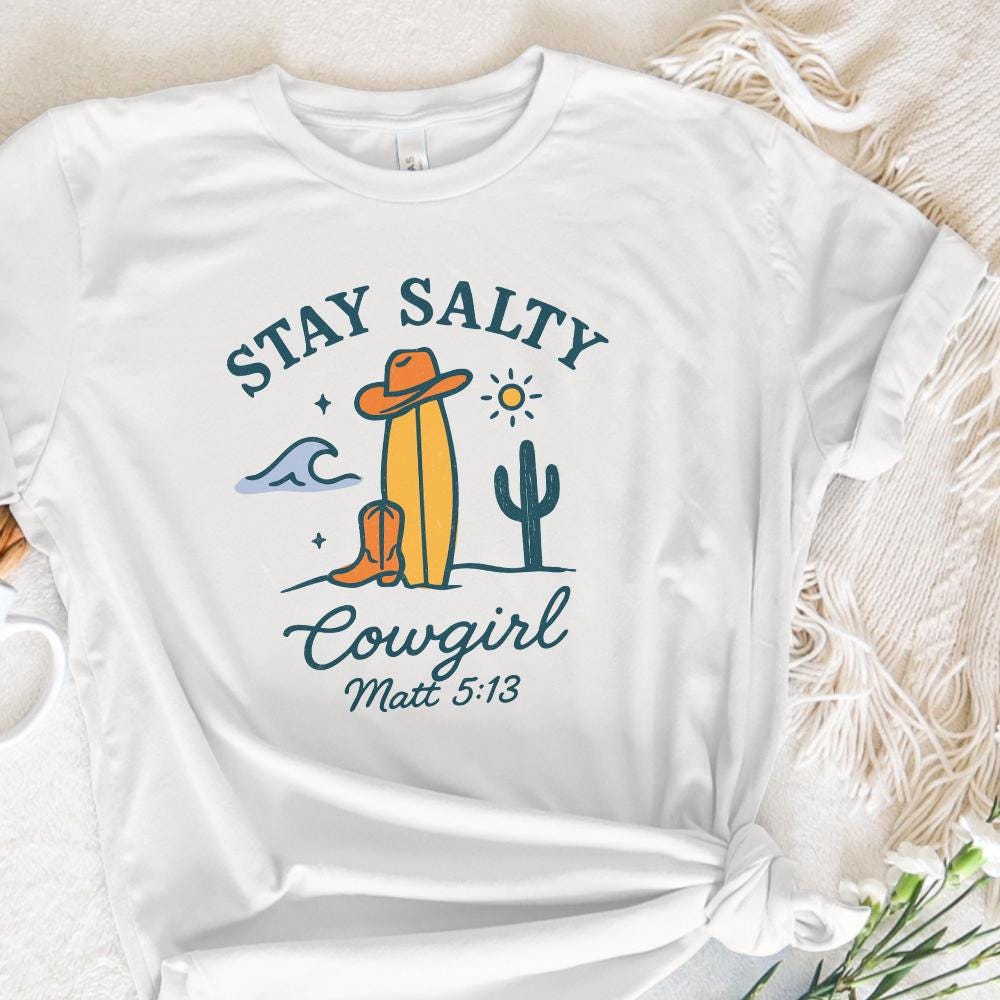 Stay Salty PNG, Coastal Cowgirl PNG - 300 DPI Design for T-Shirt