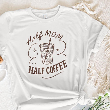 Half Mom Half Coffee PNG, Retro Mama PNG - 300 DPI Design for T-Shirt