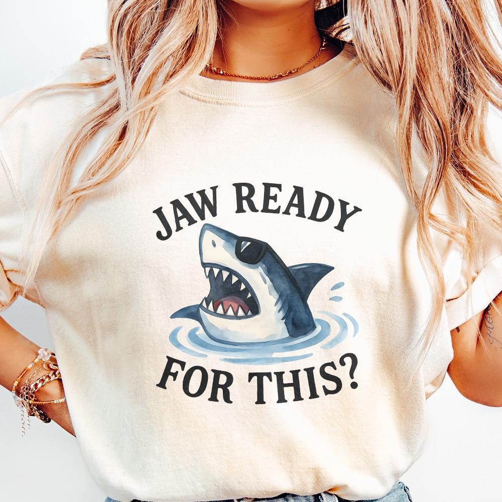 Funny Shark Art Print, Quirky Graphic Tee PNG - 300 DPI Design for T-Shirt