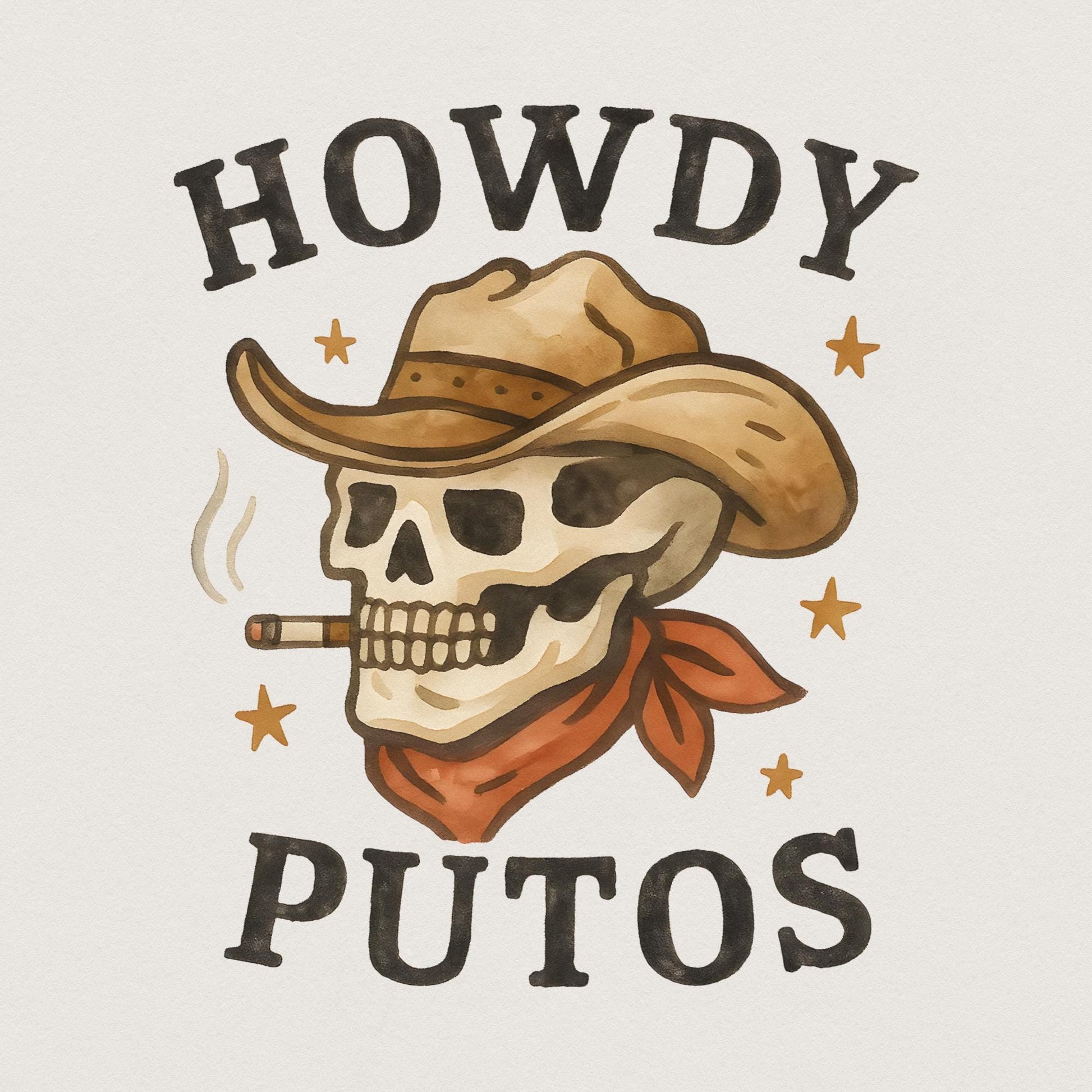Howdy Putos PNG, Hola Spanish Slang - 300 DPI Design for T-Shirt