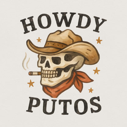 Howdy Putos PNG, Hola Spanish Slang - 300 DPI Design for T-Shirt