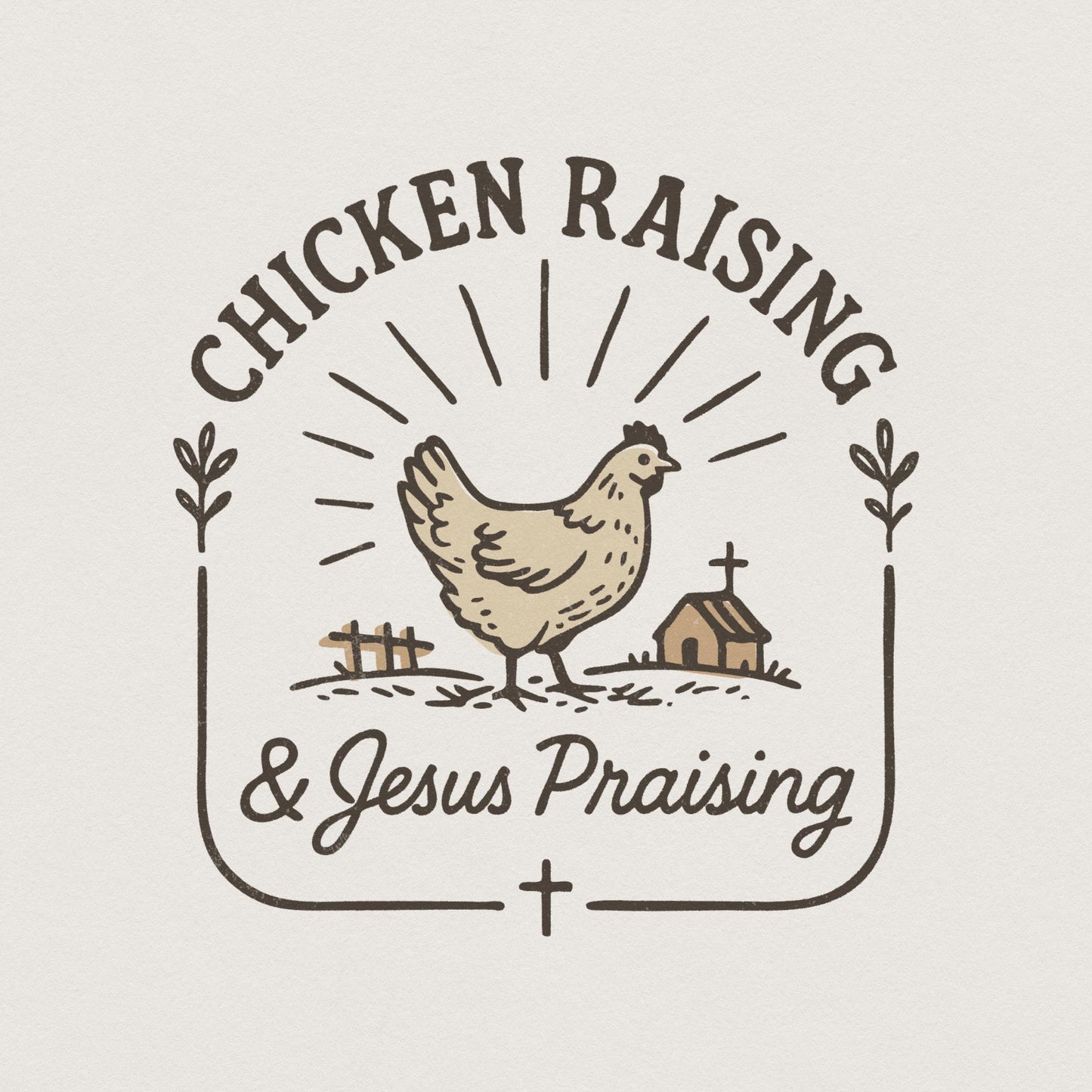 Chicken Raising PNG, Jesus Praising Instant Download - 300 DPI Design for