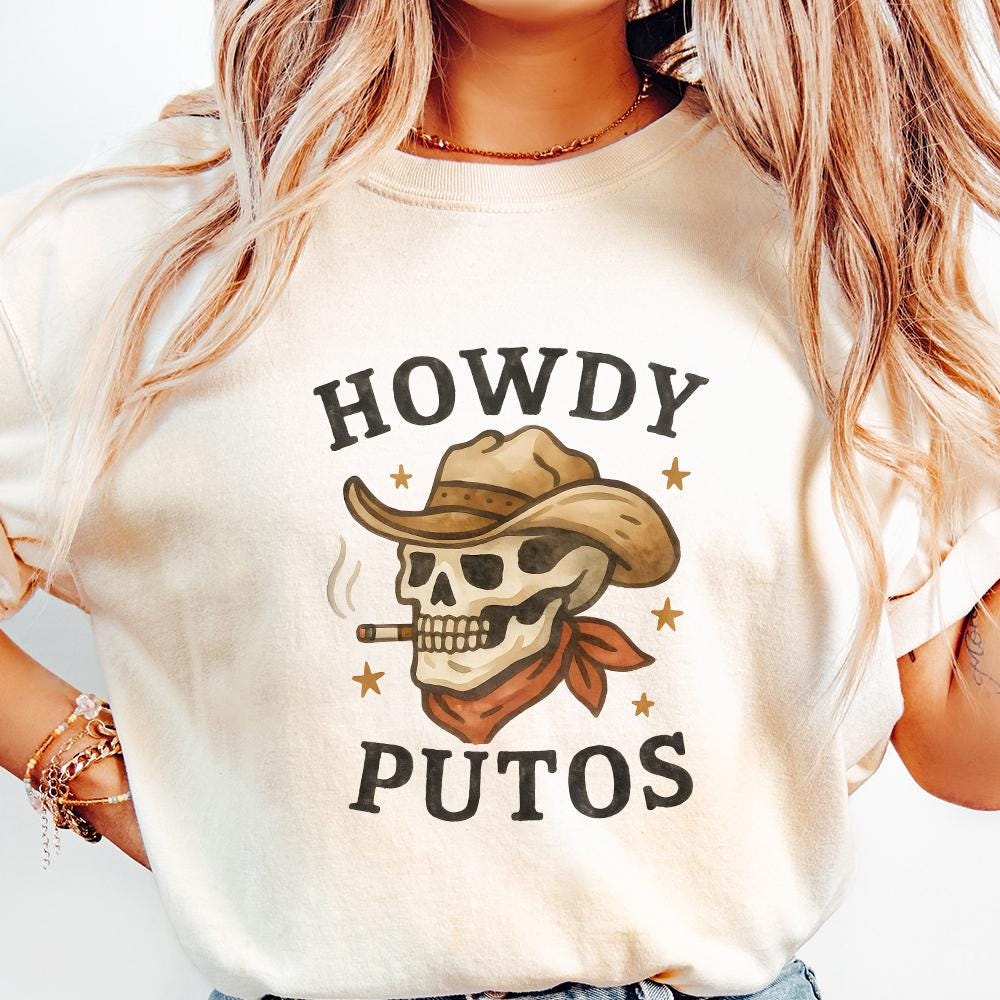 Howdy Putos PNG, Hola Spanish Slang - 300 DPI Design for T-Shirt