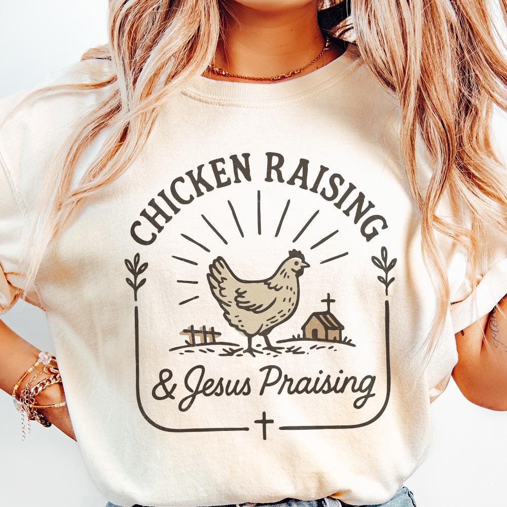 Chicken Raising PNG, Jesus Praising Instant Download - 300 DPI Design for