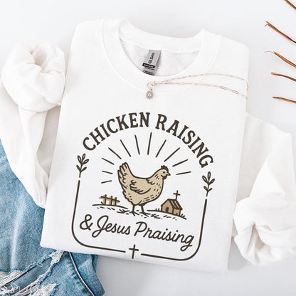 Chicken Raising PNG, Jesus Praising Instant Download - 300 DPI Design for