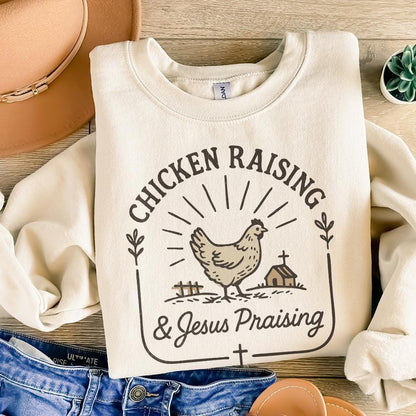 Chicken Raising PNG, Jesus Praising Instant Download - 300 DPI Design for
