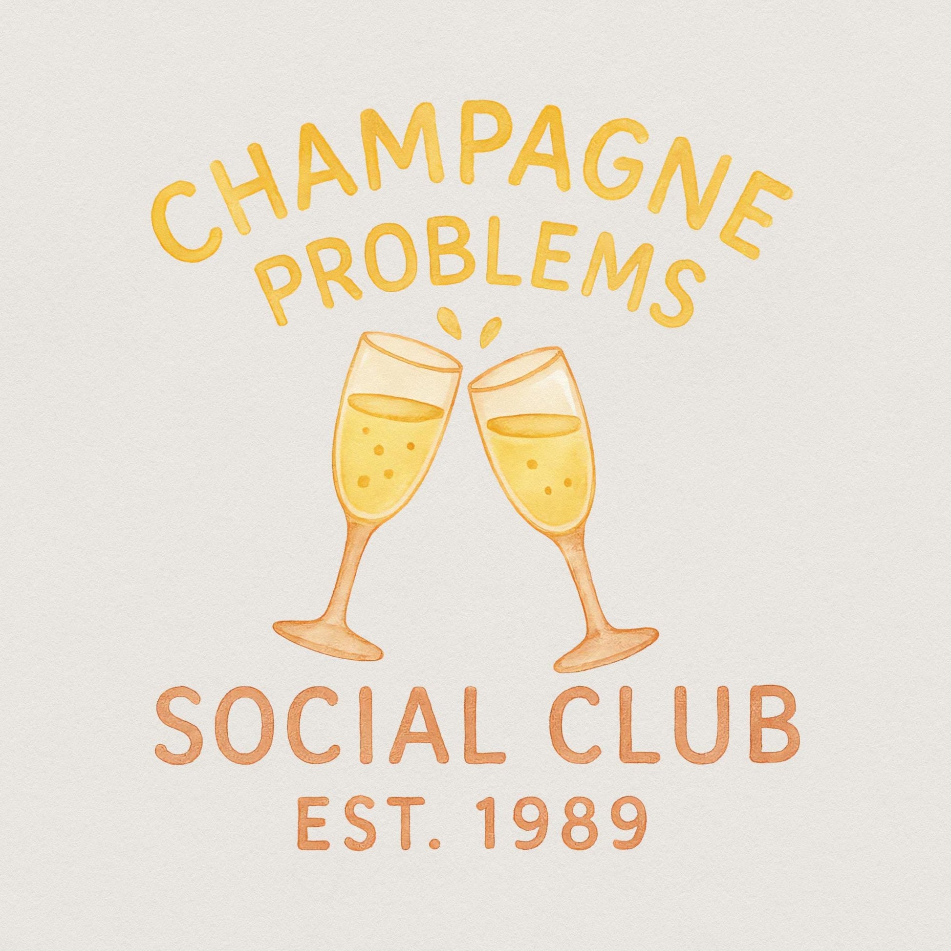 Champagne Problems png, Old Money Aesthetic - 300 DPI Design for T-Shirt