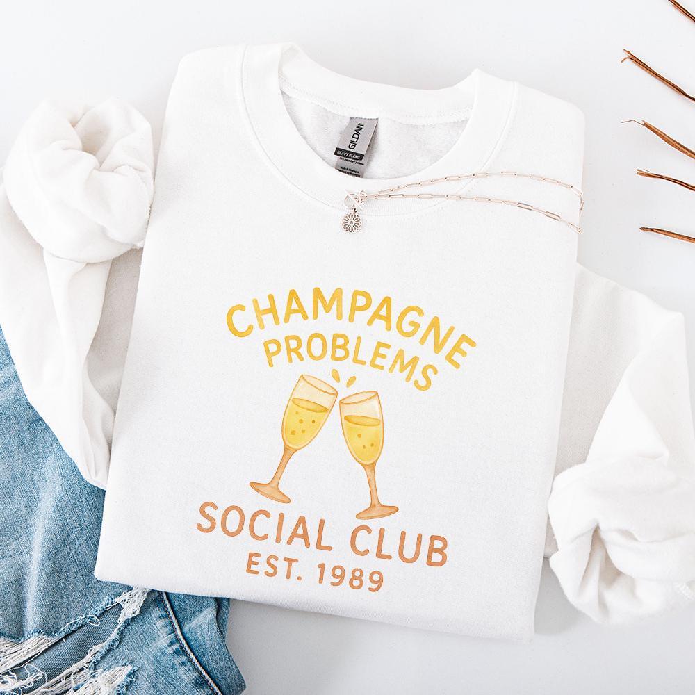 Champagne Problems png, Old Money Aesthetic - 300 DPI Design for T-Shirt