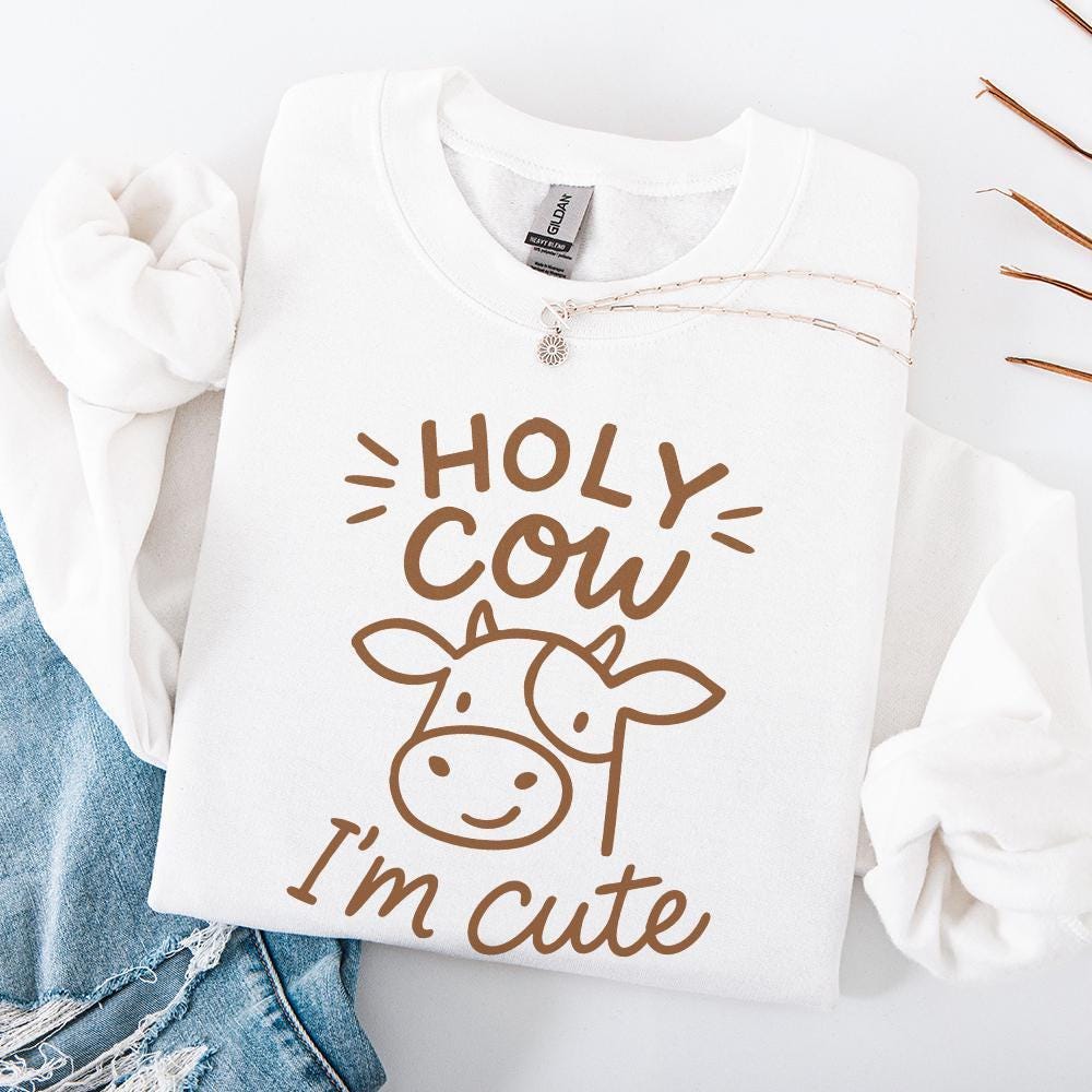 Holy Cow I'm Cute png, Cute Baby Cow png - 300 DPI Design for T-Shirt