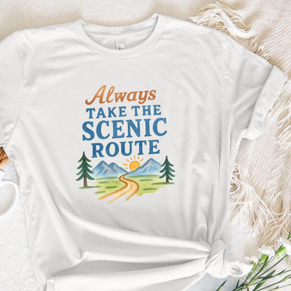 Always Take the Scenic Route, Camping Travel Adventure - 300 DPI Design