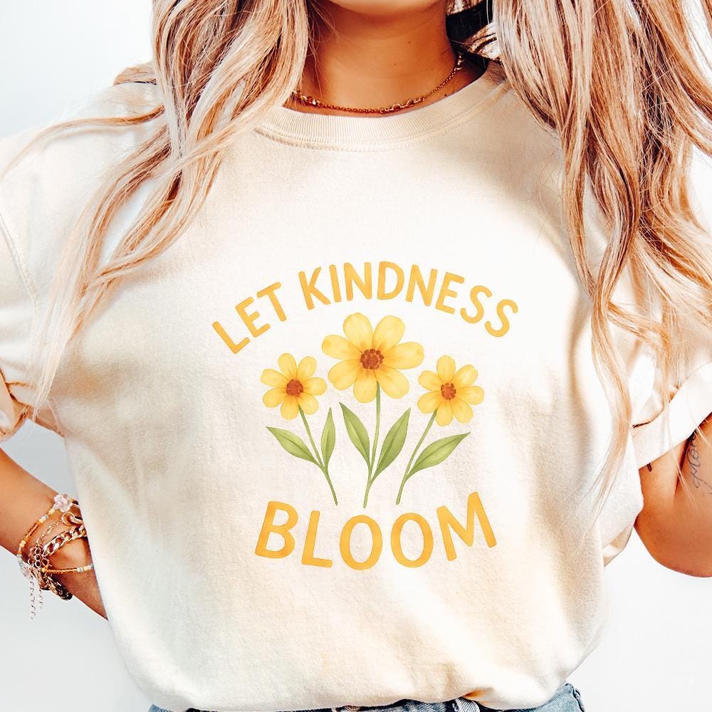 Let Kindness Bloom Flower PNG Retro Flower Boho Flower PNG Floral Boho