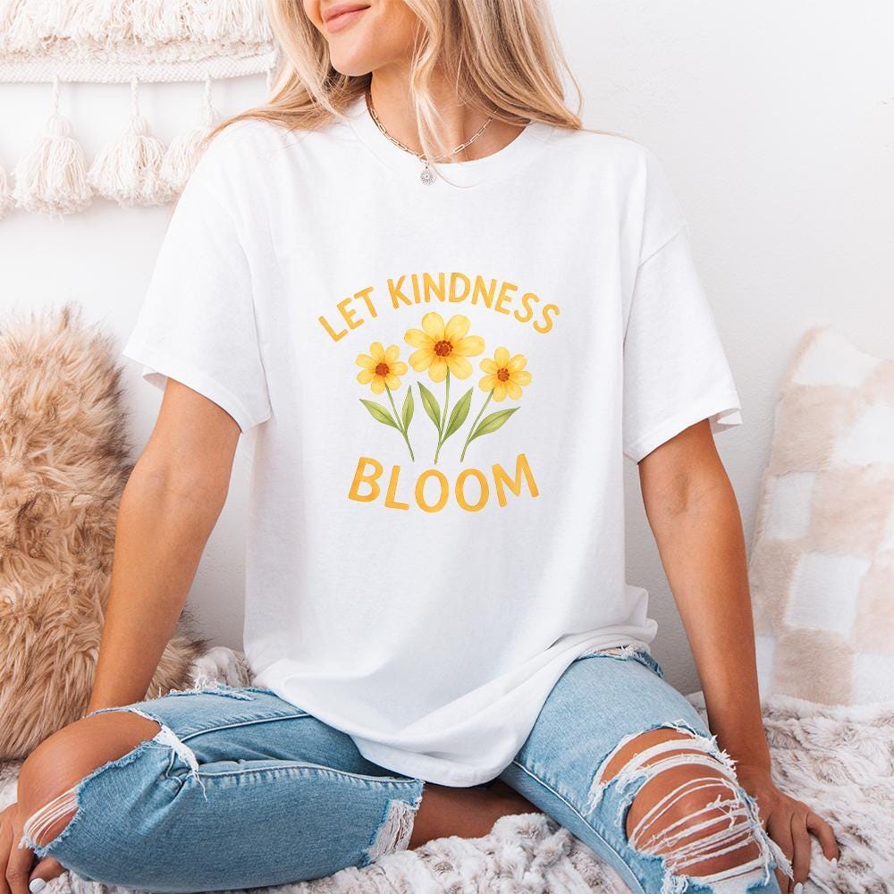 Let Kindness Bloom Flower PNG Retro Flower Boho Flower PNG Floral Boho