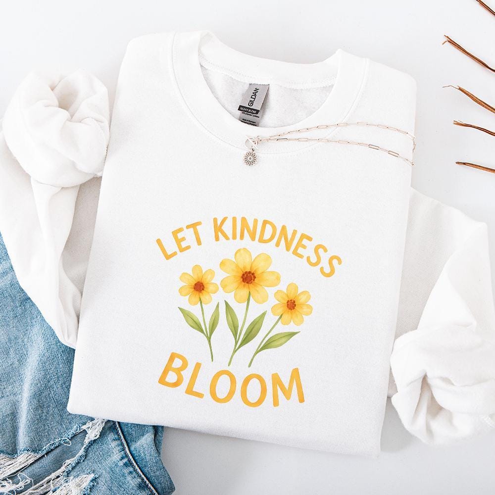 Let Kindness Bloom Flower PNG Retro Flower Boho Flower PNG Floral Boho