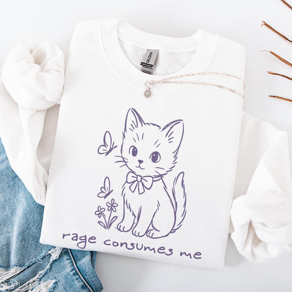 Rage Consumes Me, Funny Cat Art - 300 DPI Design for T-Shirt