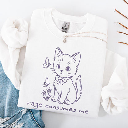 Rage Consumes Me, Funny Cat Art - 300 DPI Design for T-Shirt