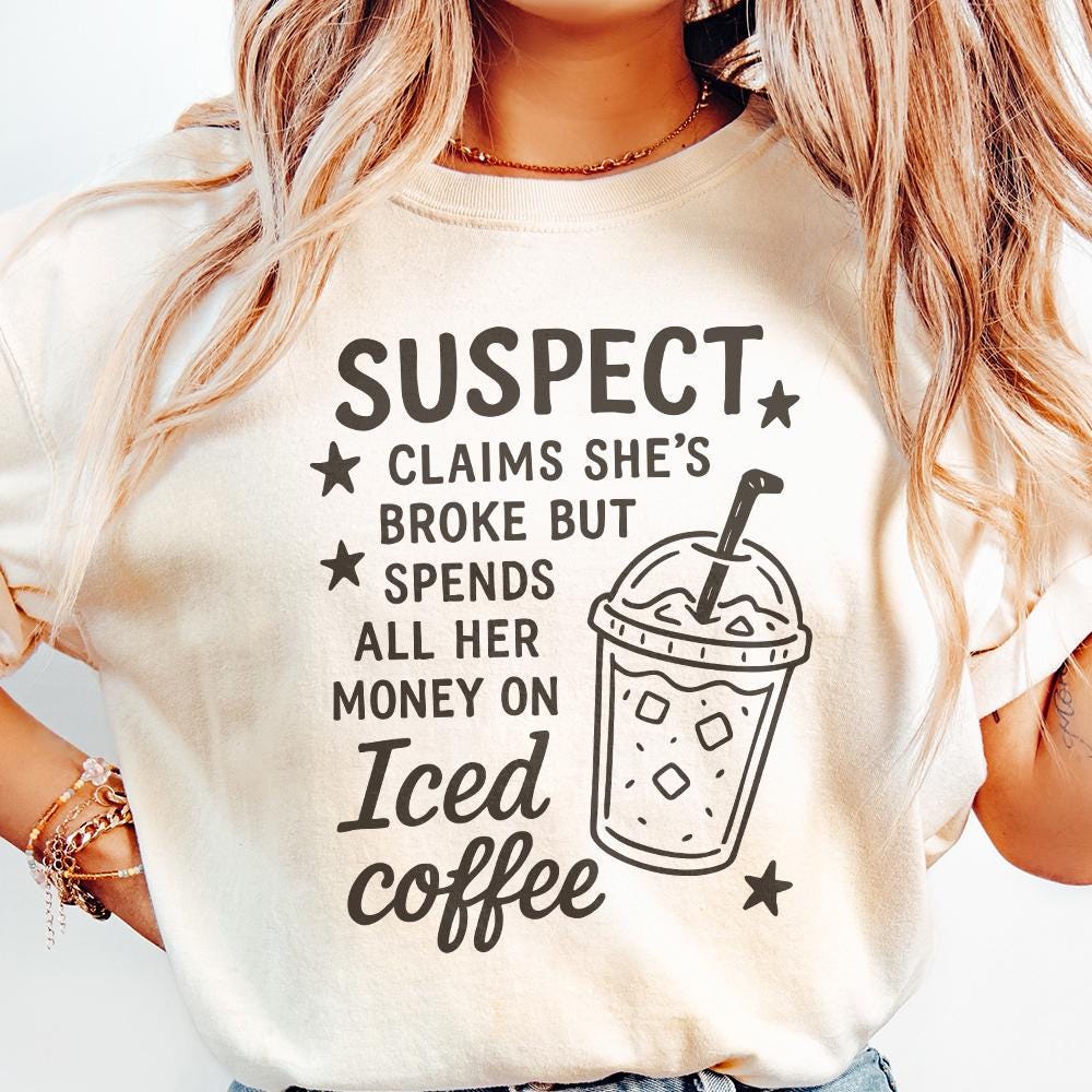 Suspect Iced Coffee PNG, Trending PNG - 300 DPI Design for T-Shirt