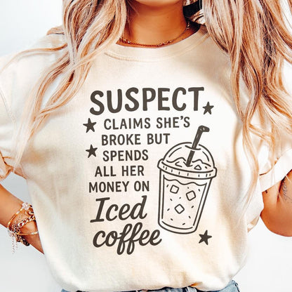 Suspect Iced Coffee PNG, Trending PNG - 300 DPI Design for T-Shirt