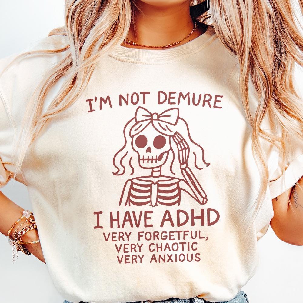 ADHD Humor PNG, Funny Skeleton Digital Download - 300 DPI Design for