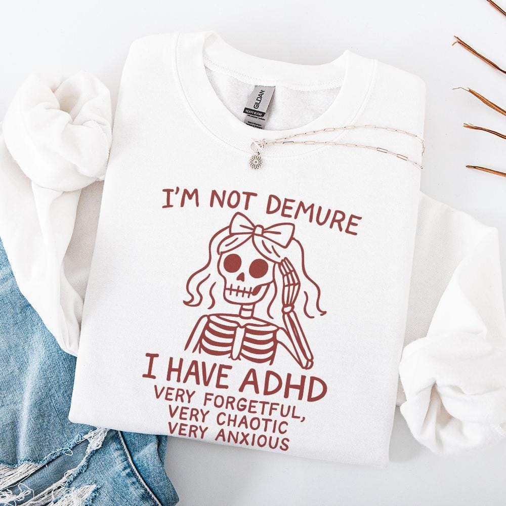 ADHD Humor PNG, Funny Skeleton Digital Download - 300 DPI Design for