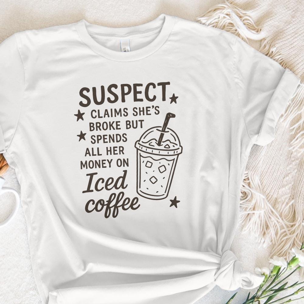Suspect Iced Coffee PNG, Trending PNG - 300 DPI Design for T-Shirt