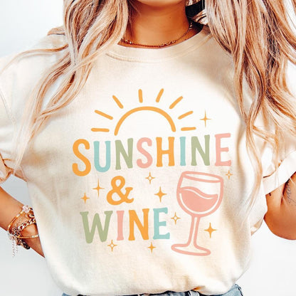 Sunshine and Wine Digital PNG for Summer Wine Lovers Perfect for POD