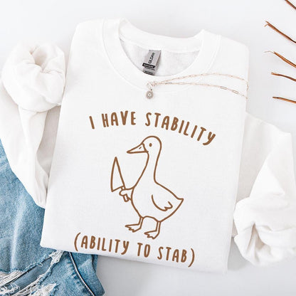 I Have Stability Ability To Stab png, Funny Duck Sarcastic png - 300 DPI