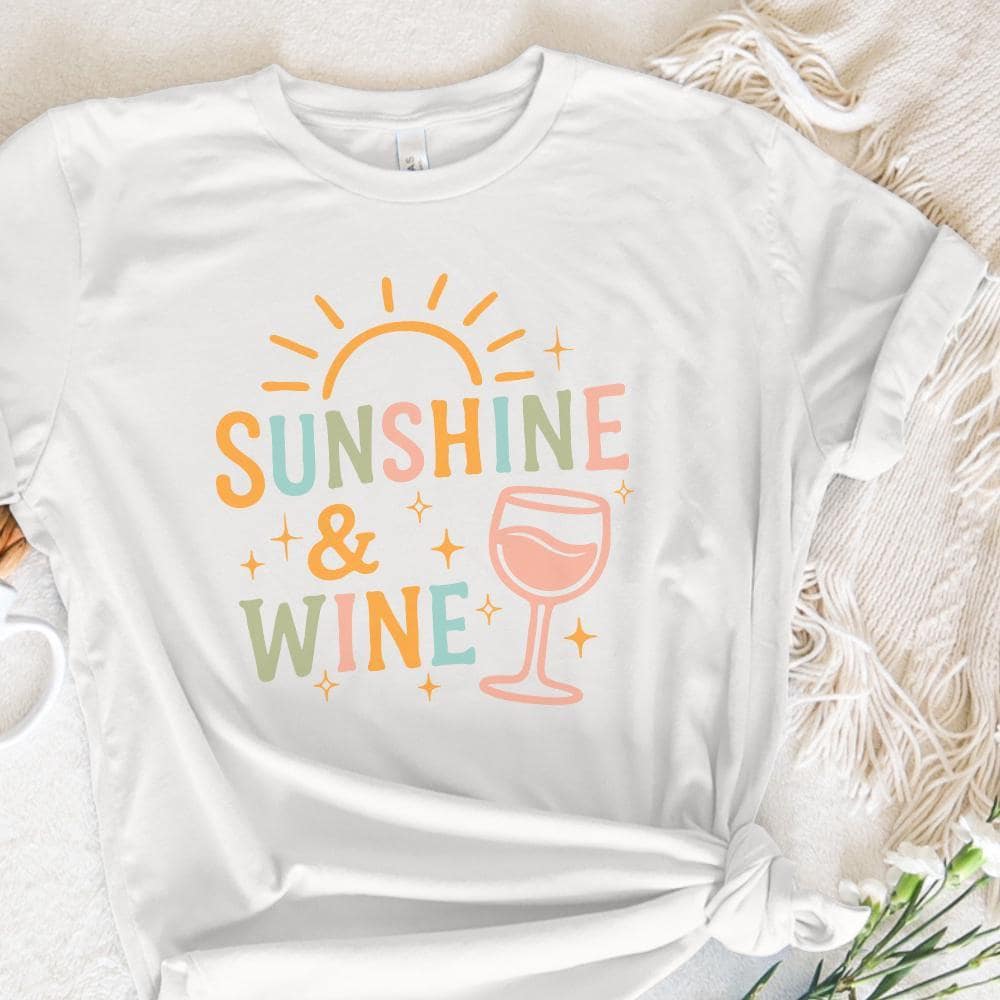 Sunshine and Wine Digital PNG for Summer Wine Lovers Perfect for POD