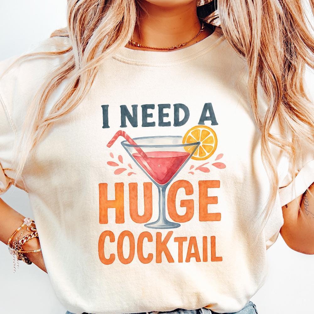Huge Cocktail PNG, Funny Drinking Humor Clipart - 300 DPI Design for