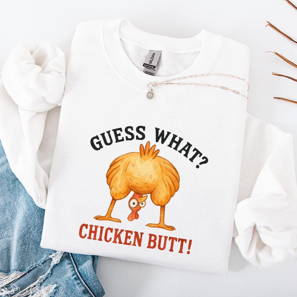 Funny Chicken Butt! PNG, Humorous Animal Art - 300 DPI Design for T-Shirt