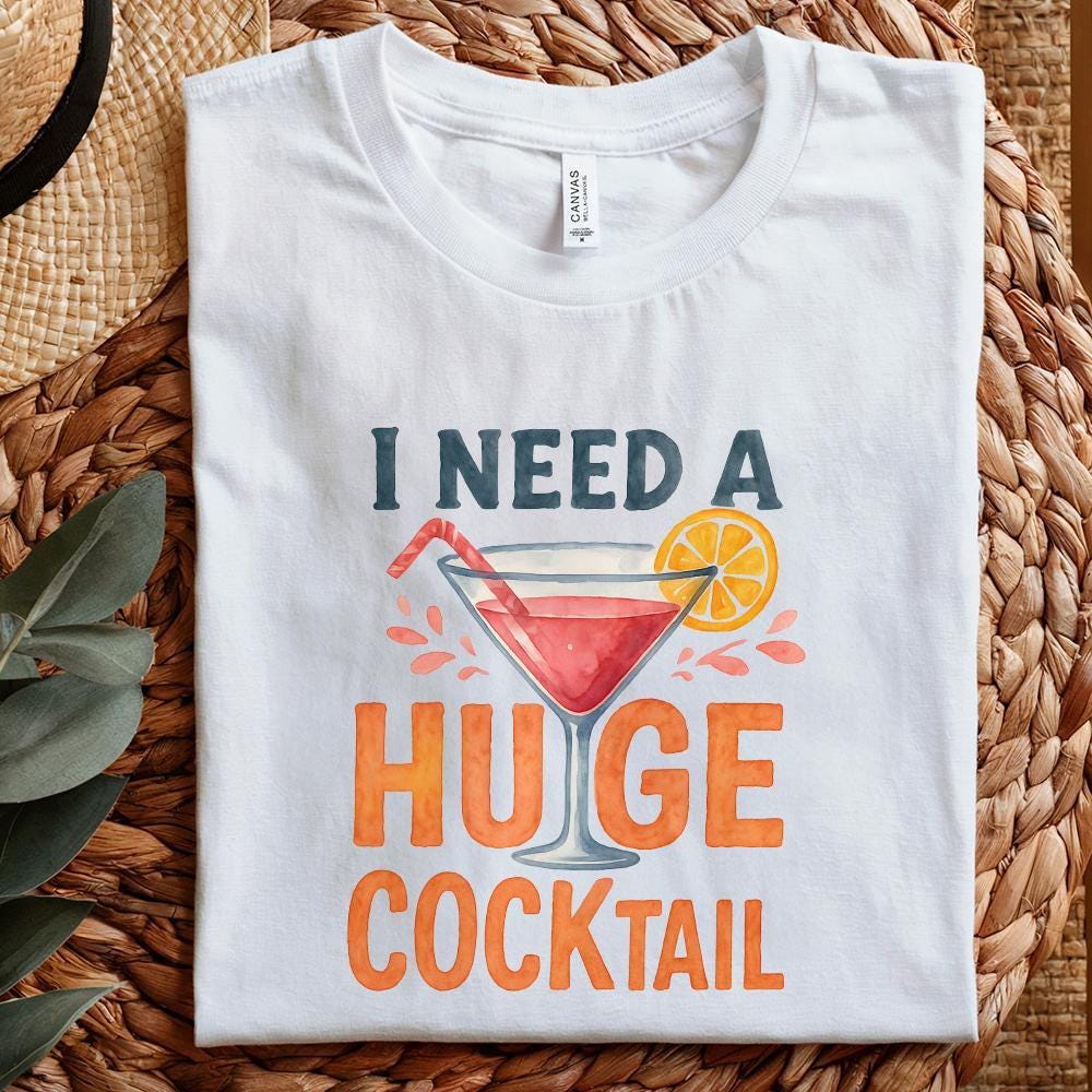 Huge Cocktail PNG, Funny Drinking Humor Clipart - 300 DPI Design for