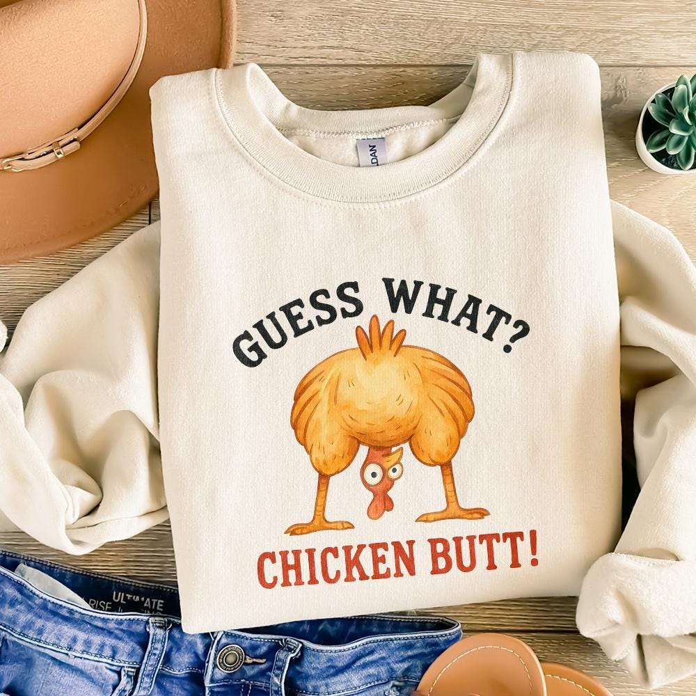 Funny Chicken Butt! PNG, Humorous Animal Art - 300 DPI Design for T-Shirt