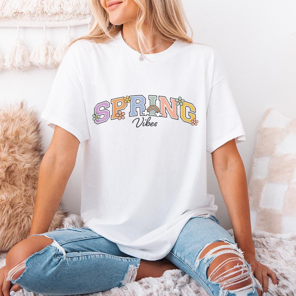 Spring Vibes PNG, Spring Flowers PNG - 300 DPI Design for T-Shirt