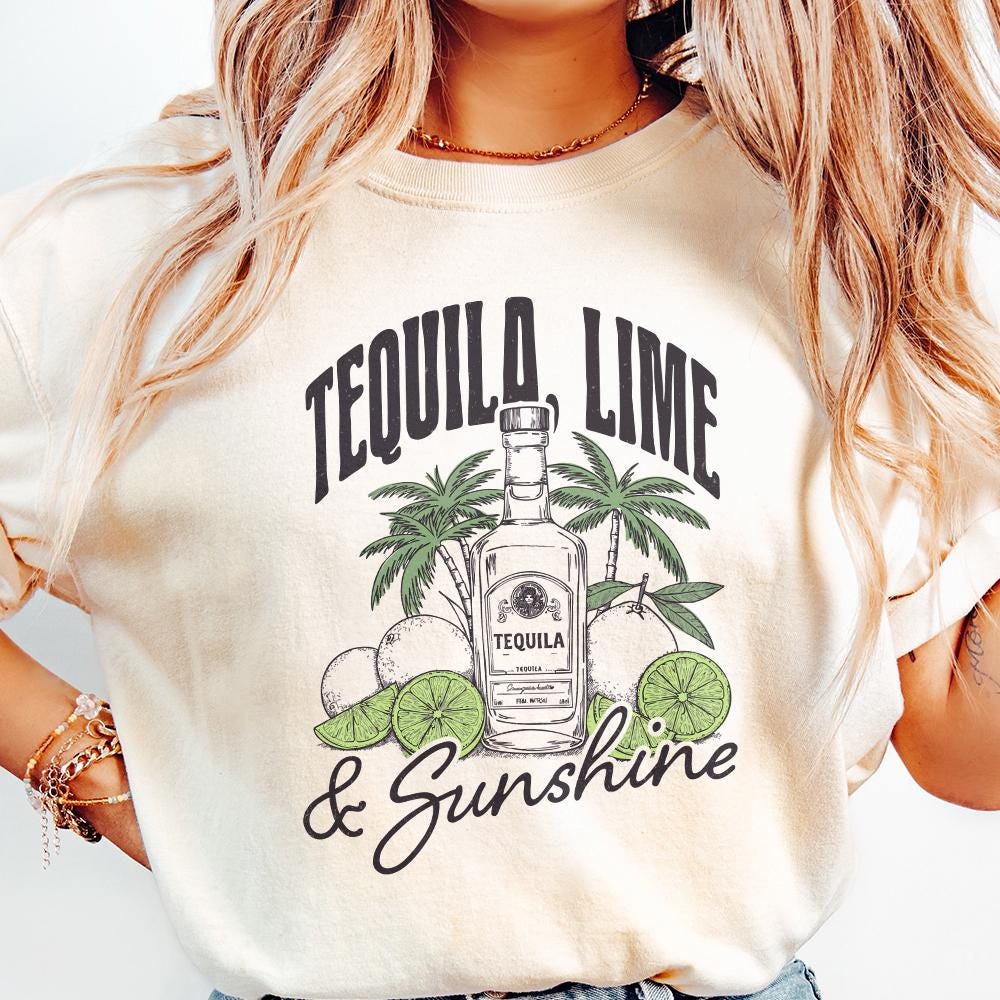 Tequila Lime & Sunshine PNG, Sublimation Designs - 300 DPI Design for