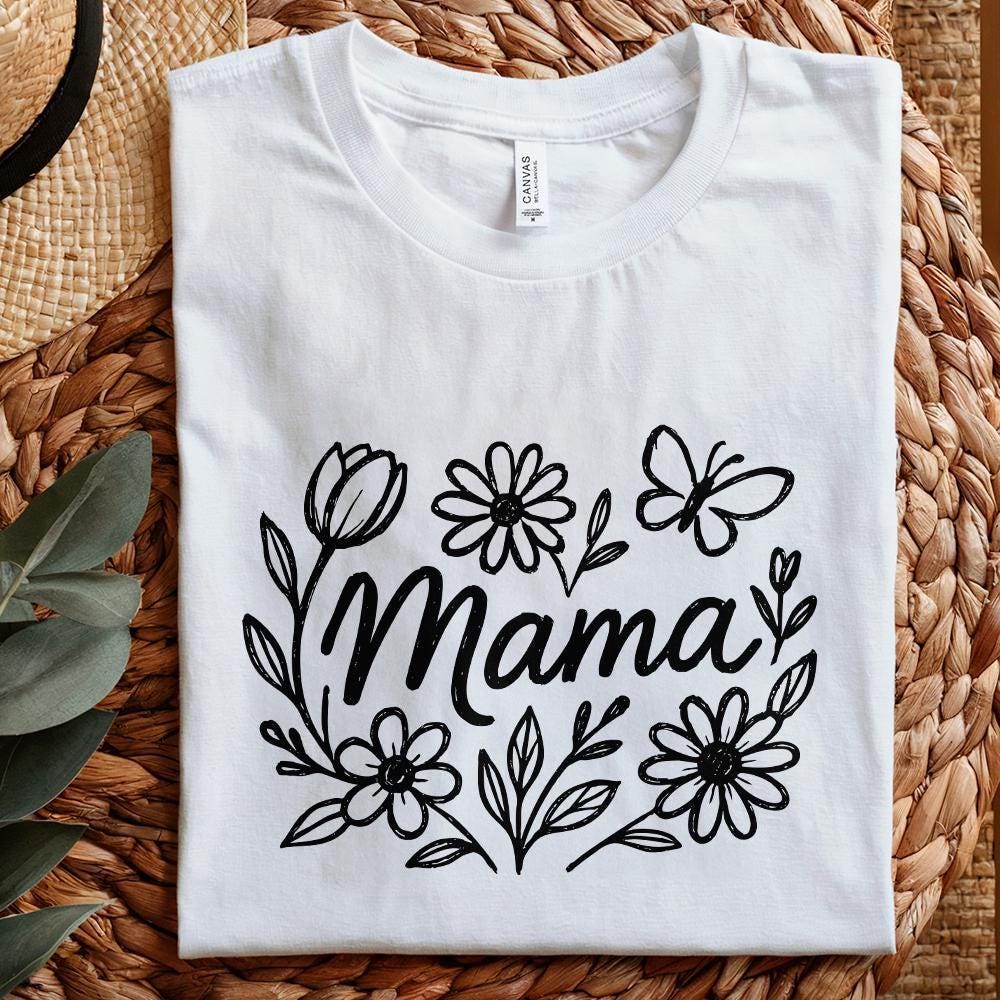 Floral Mama Coquette Bow PNG, Retro Mama Flower PNG - 300 DPI Design for