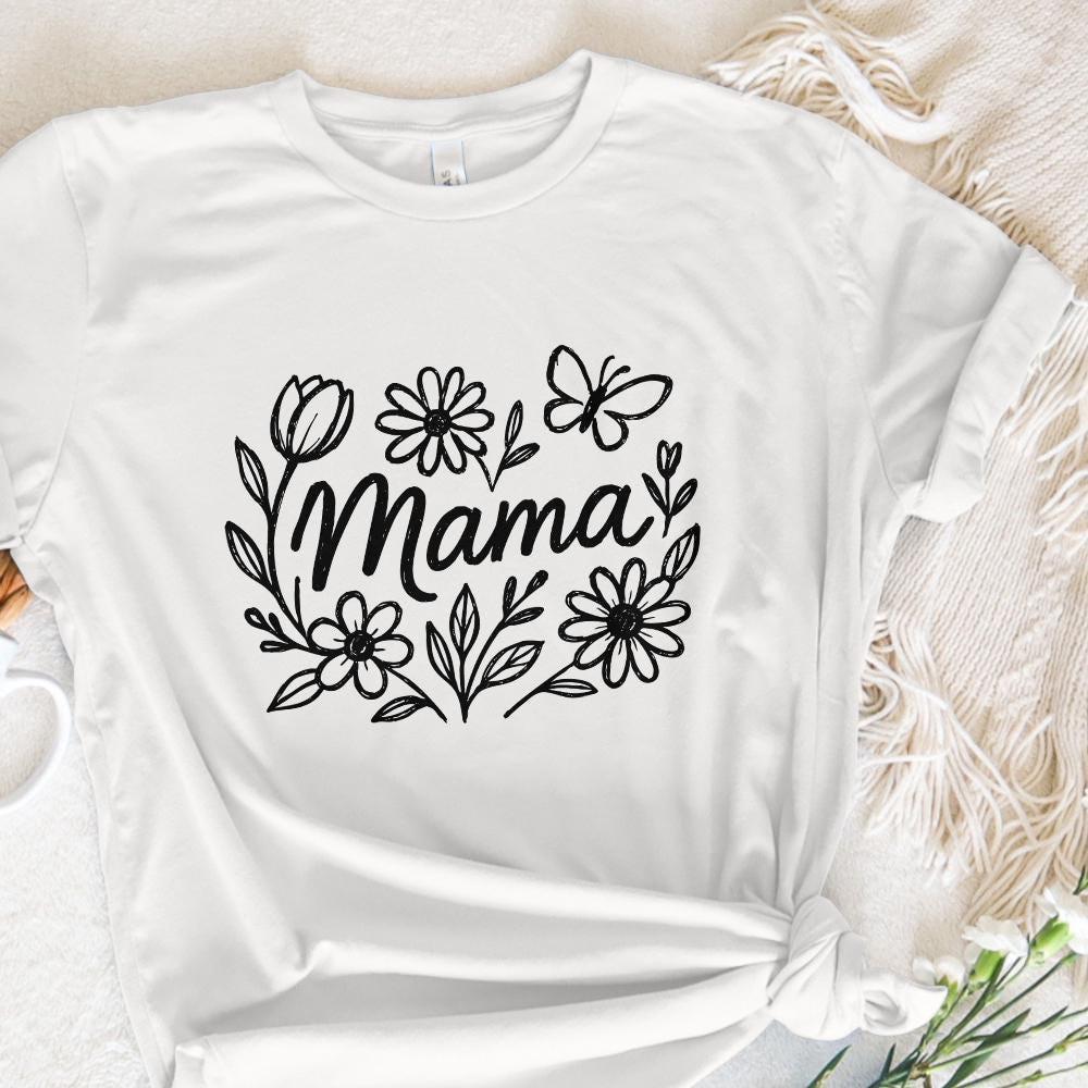 Floral Mama Coquette Bow PNG, Retro Mama Flower PNG - 300 DPI Design for
