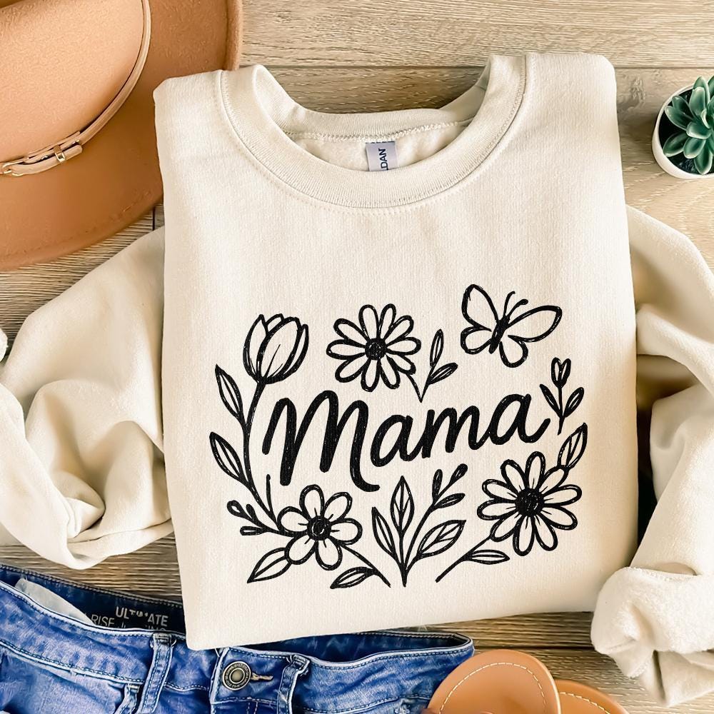 Floral Mama Coquette Bow PNG, Retro Mama Flower PNG - 300 DPI Design for