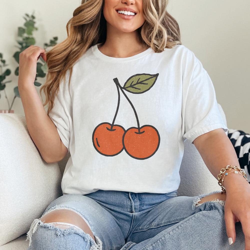 Trendy Cherry Retro Aesthetic, Custom Illustration Art - 300 DPI Design