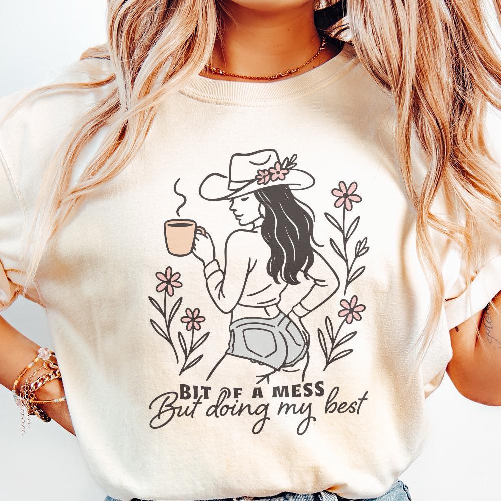 Bit Of a Mess But Doing My Best, Anxiety PNG - 300 DPI Design for T-Shirt