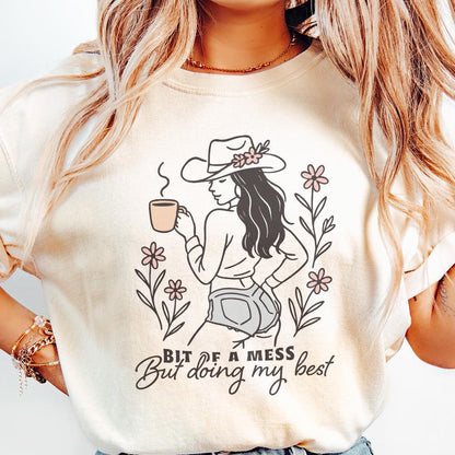 Bit Of a Mess But Doing My Best, Anxiety PNG - 300 DPI Design for T-Shirt