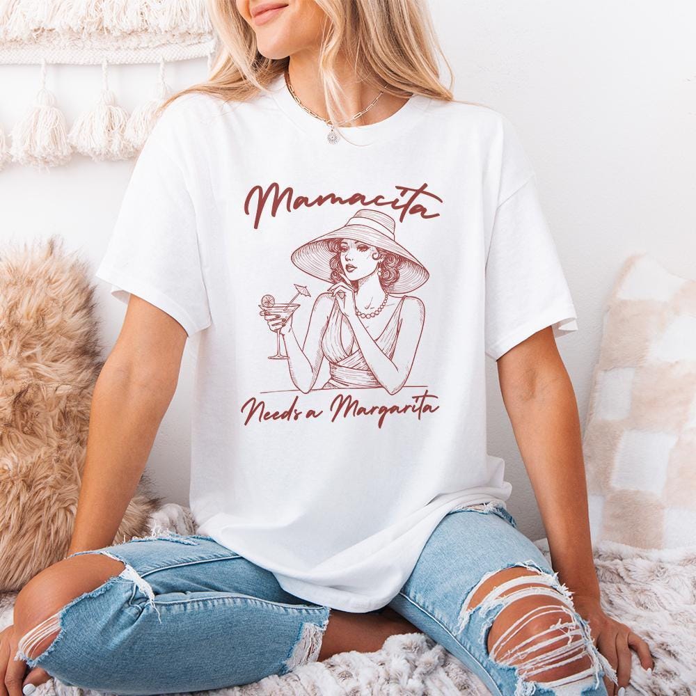 Mamacita Needs A Margarita PNG, Retro Graphic Printable - 300 DPI Design
