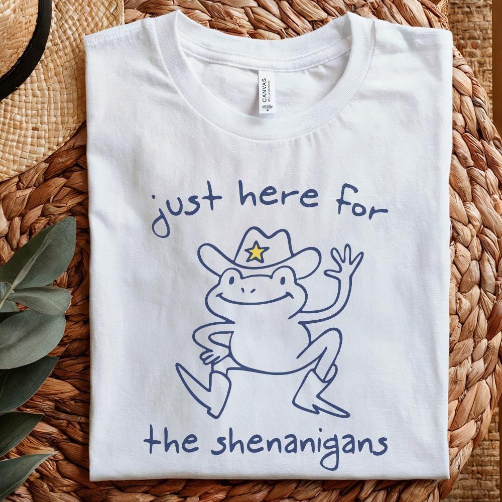 Just Here For Shenanigans, Funny Frog & Toad PNG - 300 DPI Design for