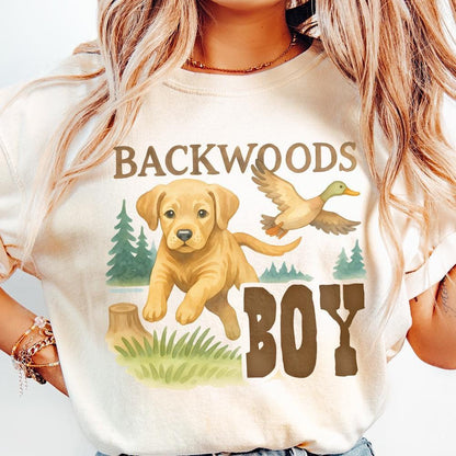 Backwoods png, brown Labrador hunting dog png - 300 DPI Design for T-Shirt