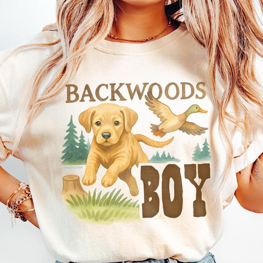 Backwoods png, brown Labrador hunting dog png - 300 DPI Design for T-Shirt